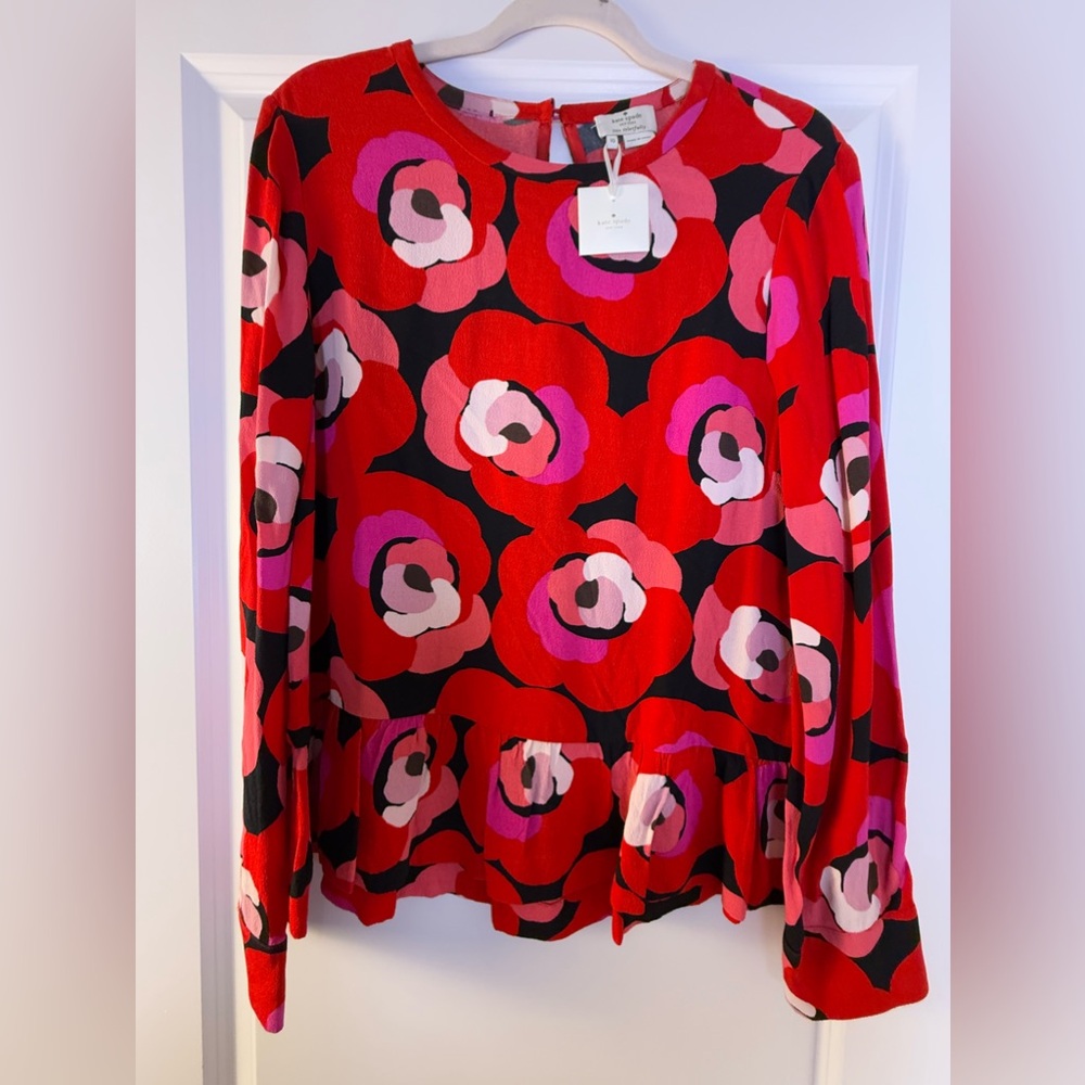 Floral Red and Pink Women's Top